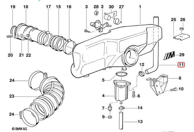S38B36 Vent Hose - Part Number: 11151312861